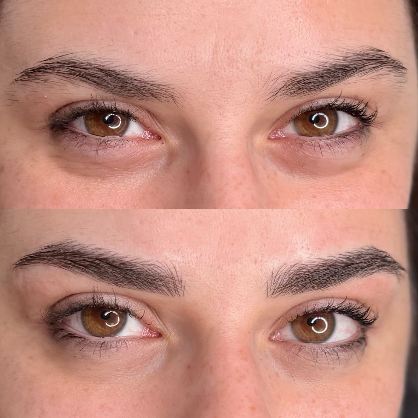Sopracciglia prima e dopo il microblading